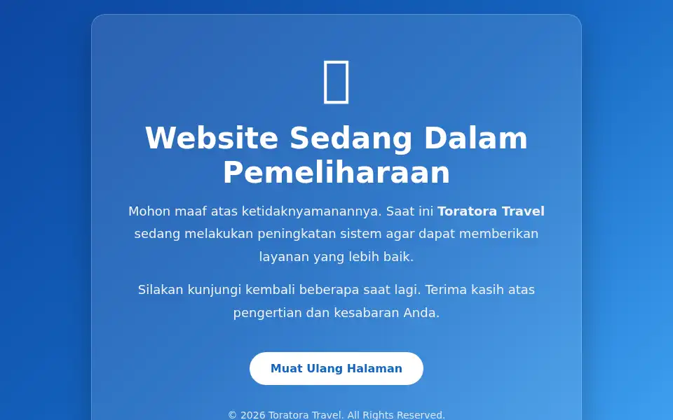 Screenshot of toratoratravel.com