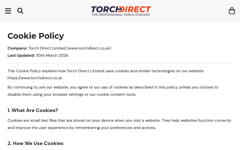 Screenshot of torchdirect.co.uk