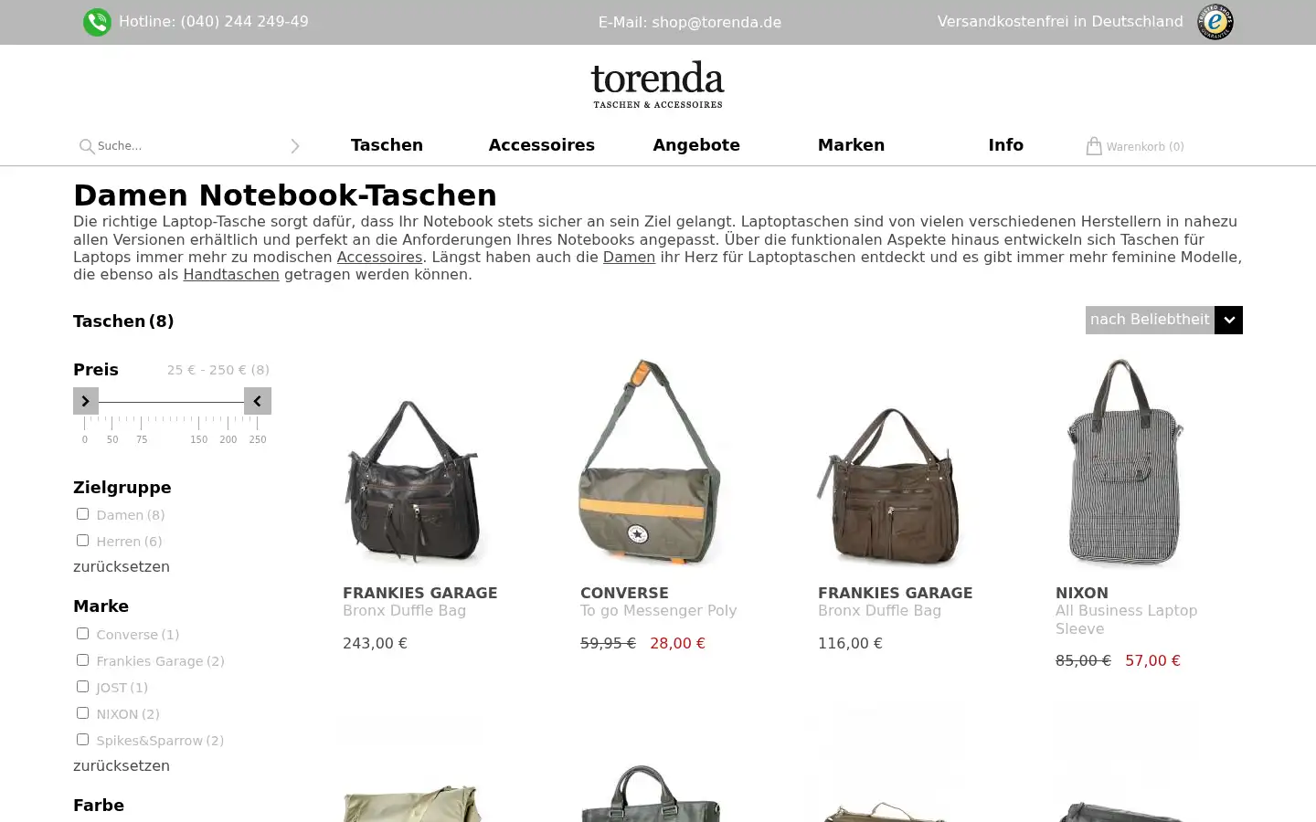 Screenshot of torenda.de