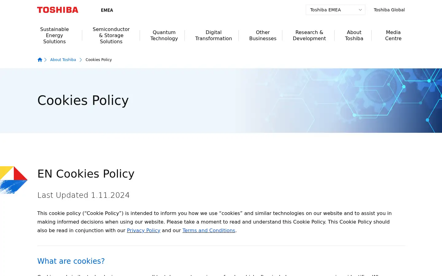 Screenshot of toshiba.de