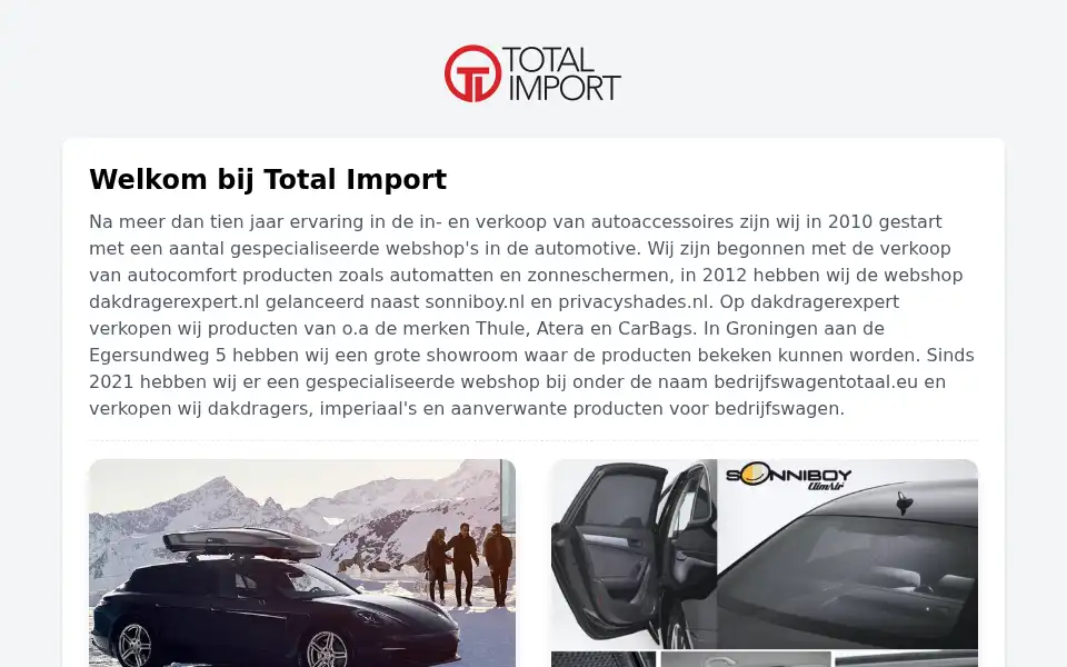 Screenshot of total-import.nl