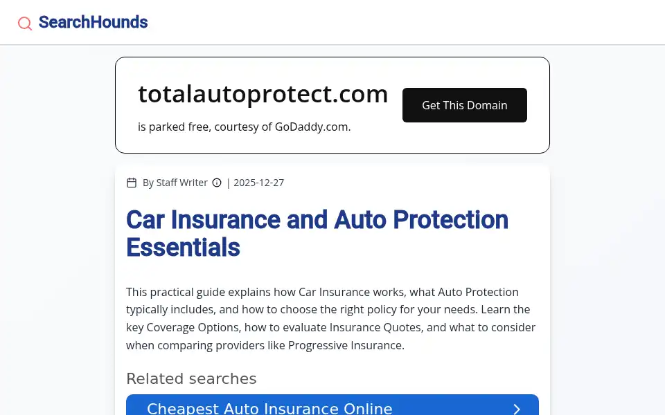 Screenshot of totalautoprotect.com