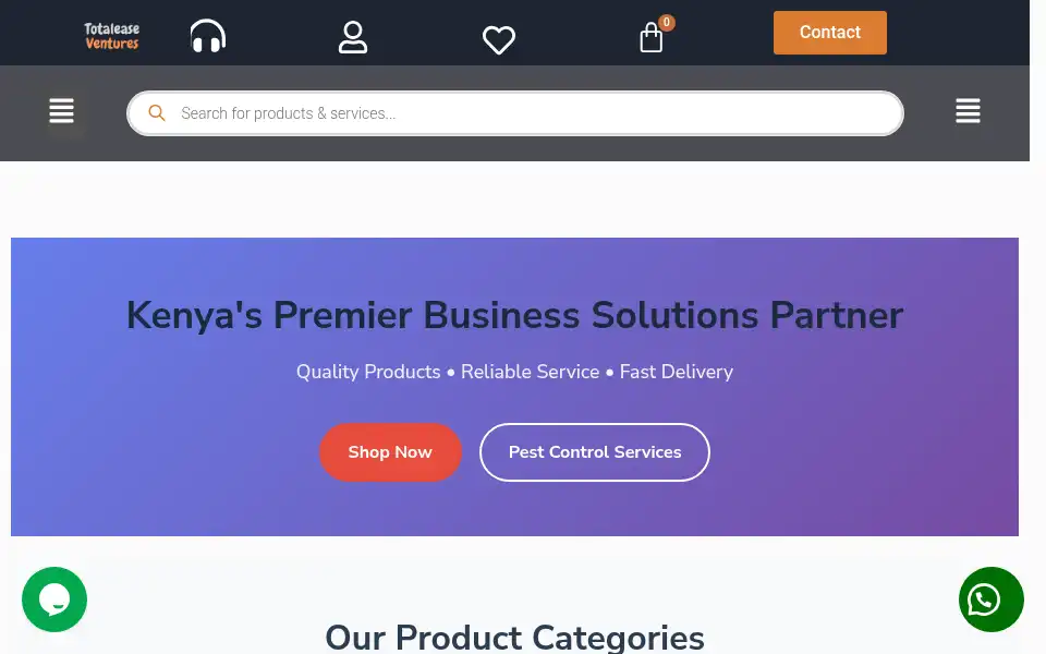 Screenshot of totaleaseventures.co.ke