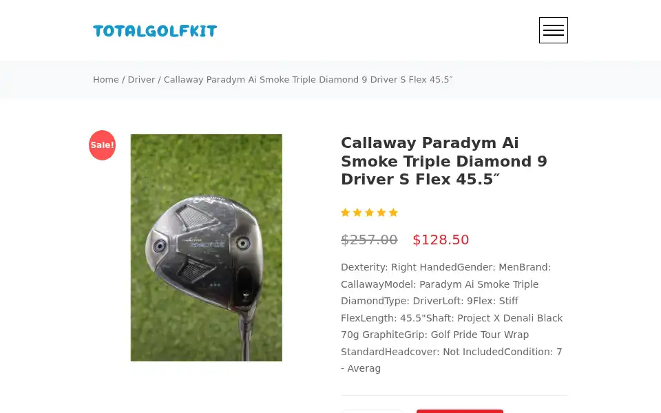 Screenshot of totalgolfkit.com