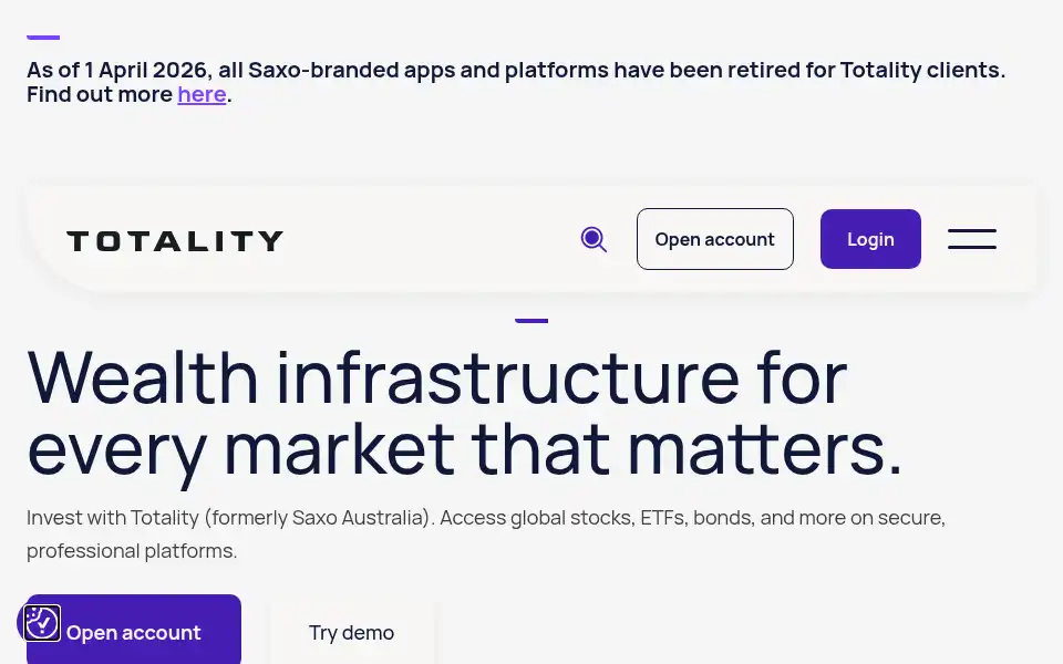 Screenshot of totality.com.au