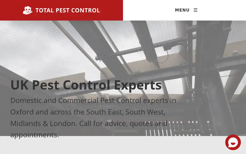 Screenshot of totalpestcontrol.co.uk