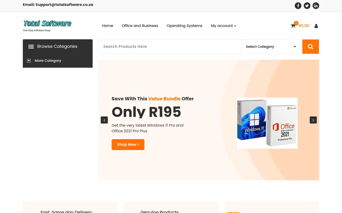 Screenshot of totalsoftware.co.za