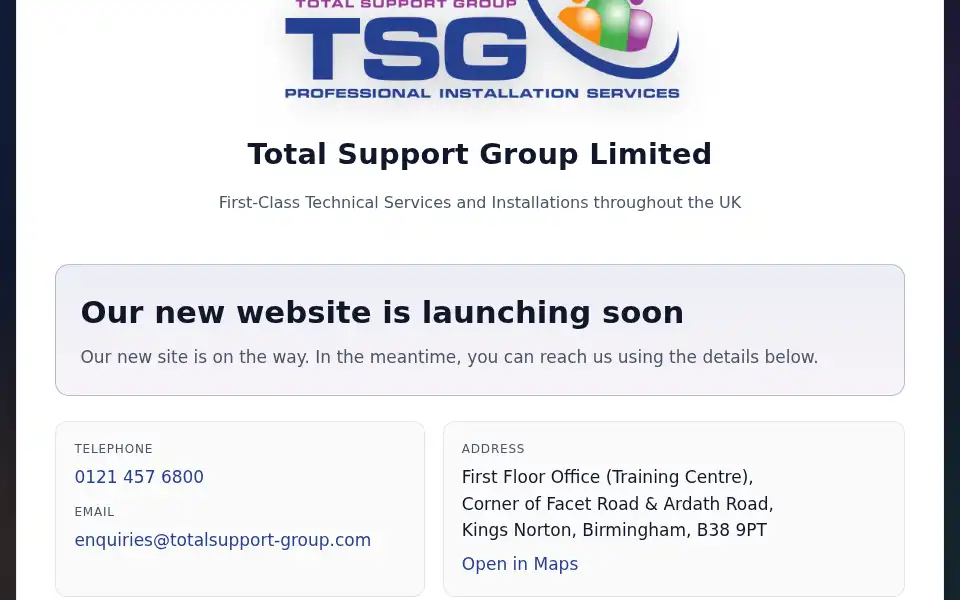 Screenshot of totalsupport-group.com