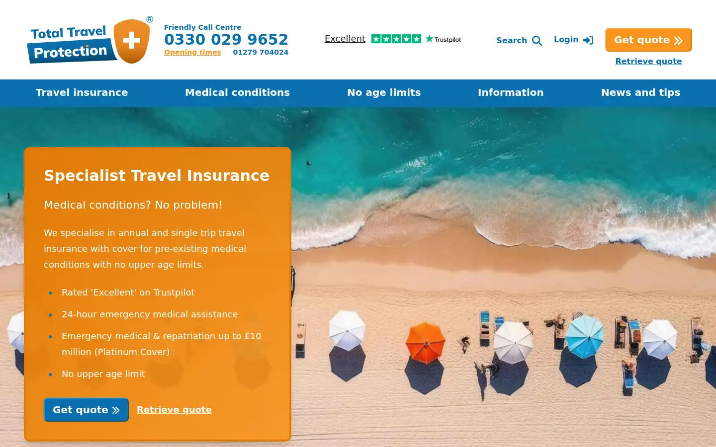 Screenshot of totaltravelprotection.com