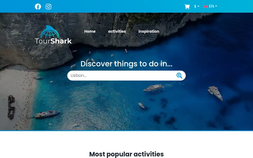 Screenshot of tour-shark.com