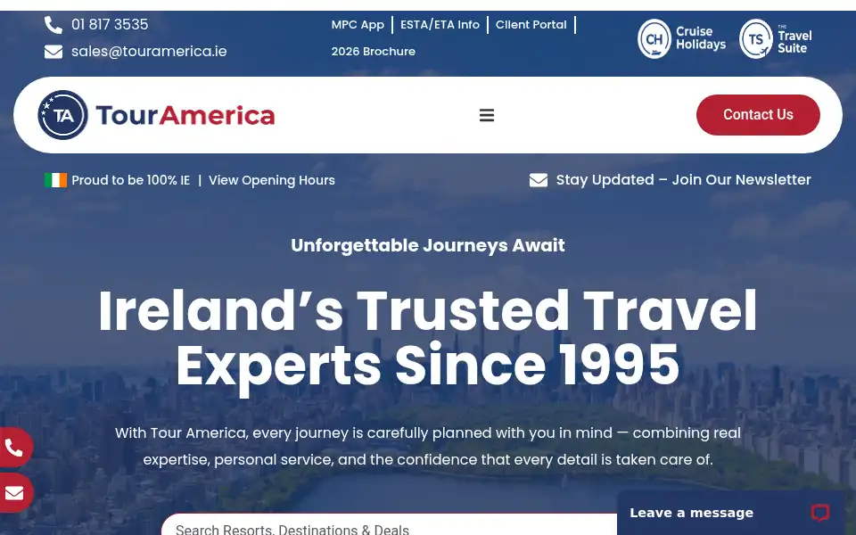 Screenshot of touramerica.ie