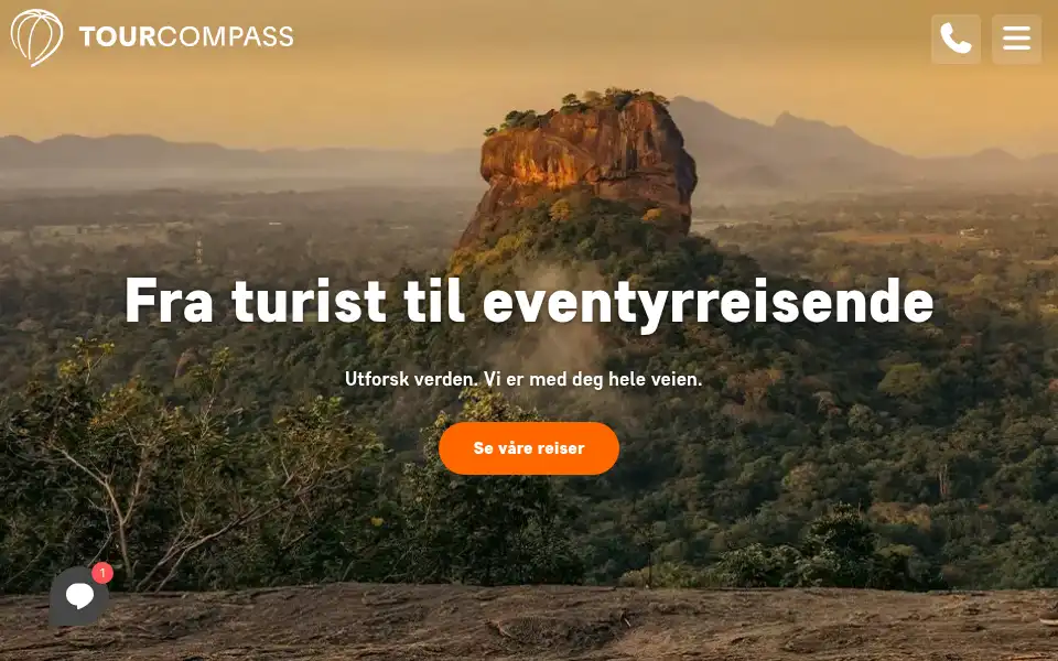 Screenshot of tourcompass.no
