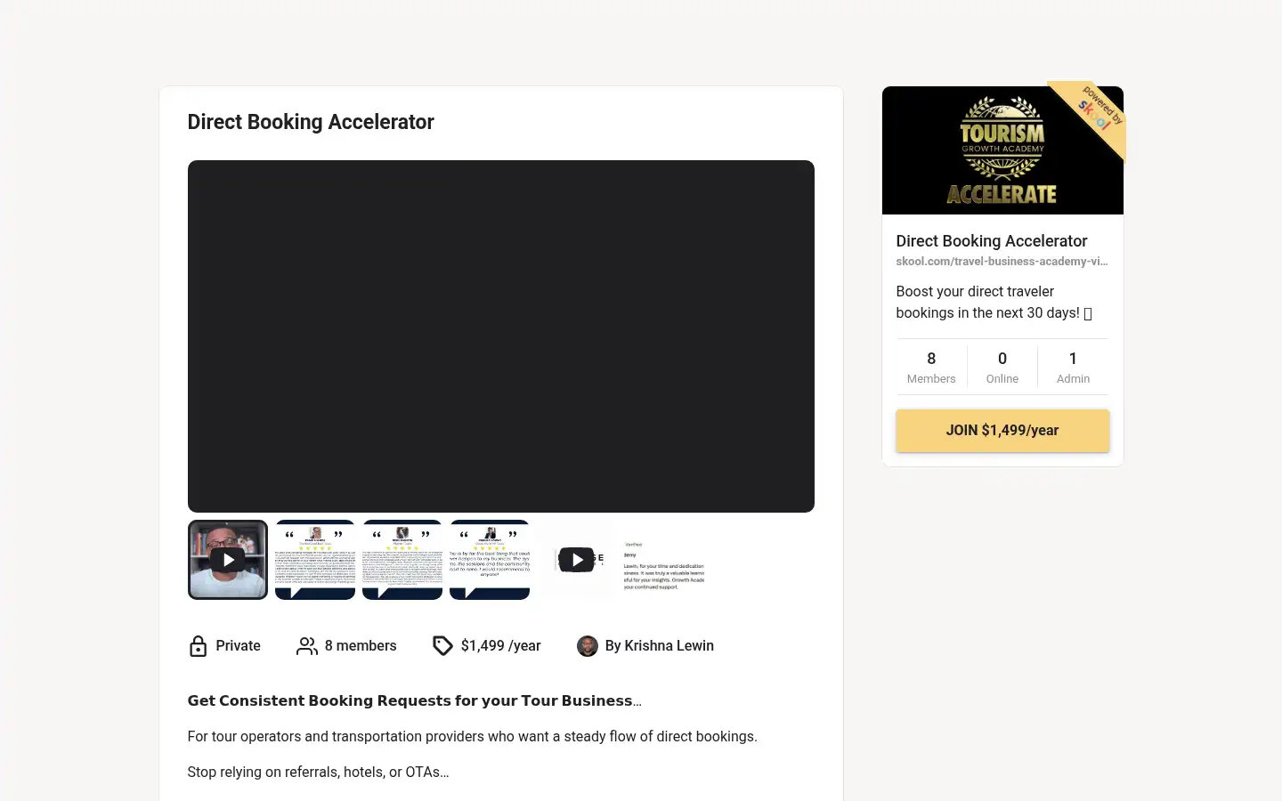 Screenshot of tourismgrowthacademy.com