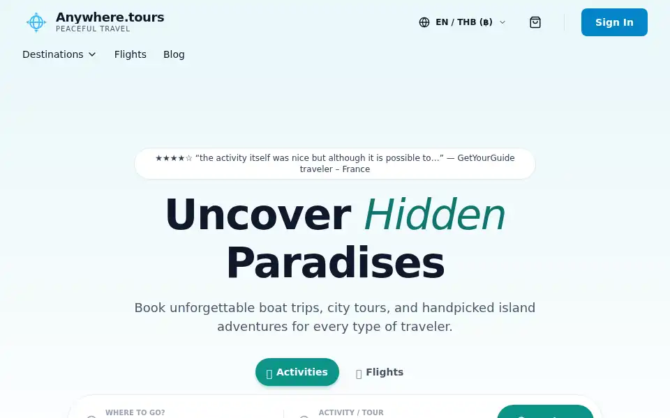 Screenshot of tours.co.th