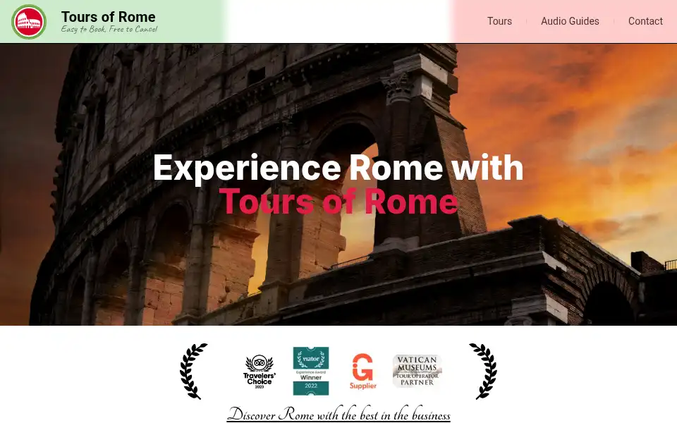 Screenshot of toursofrome.info