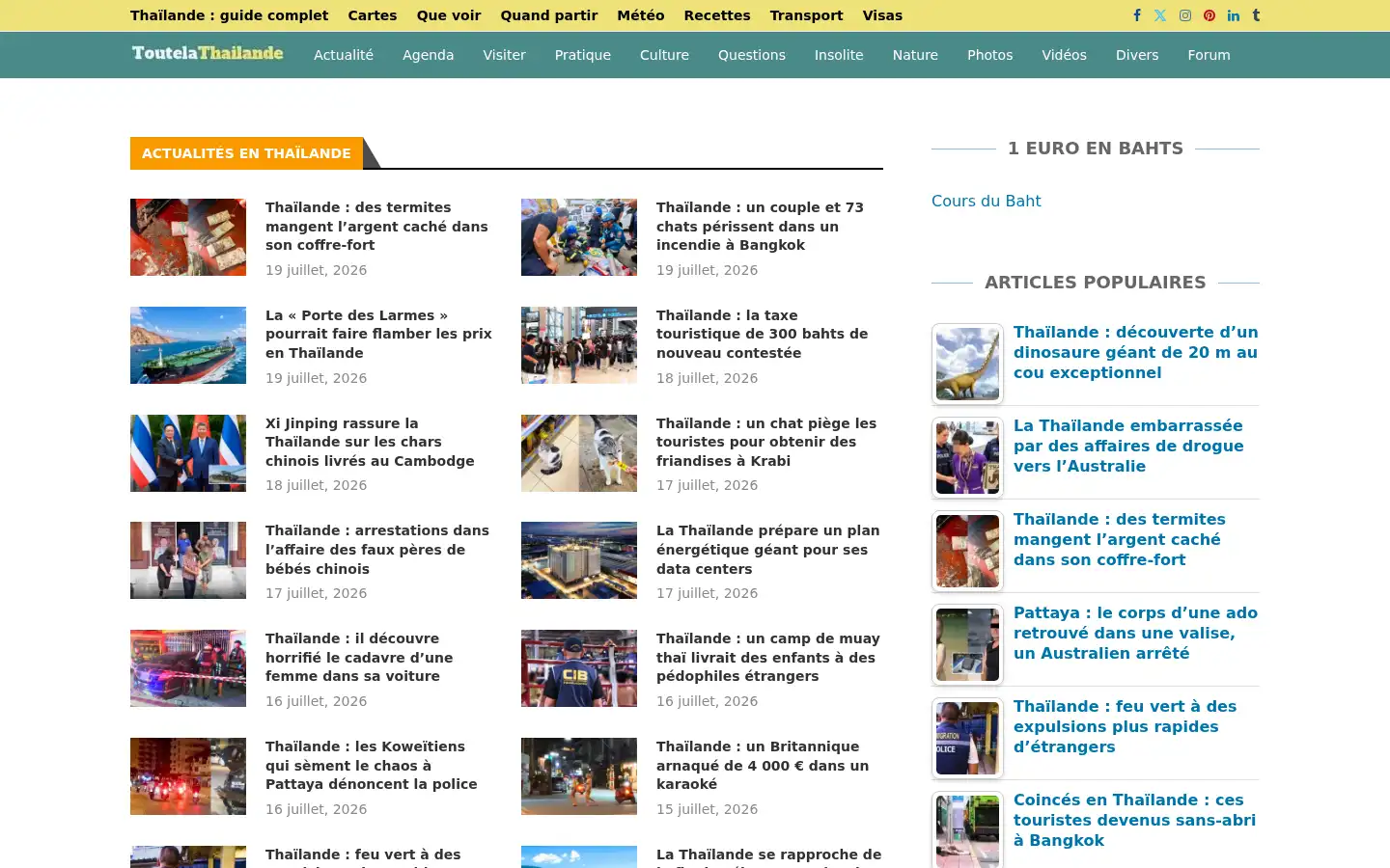 Screenshot of toutelathailande.fr