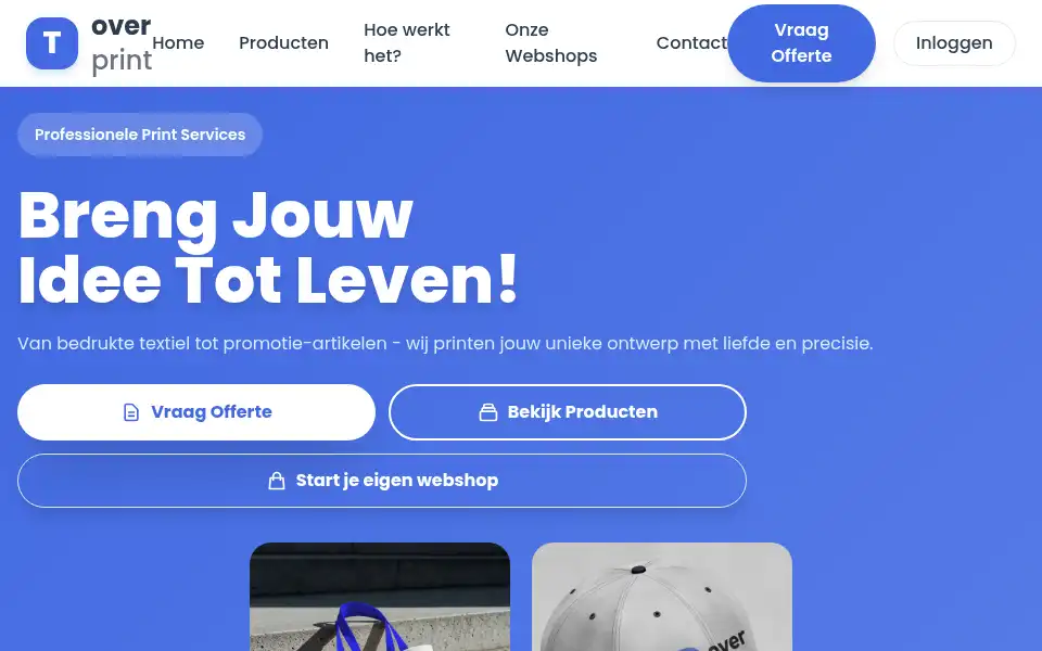 Screenshot of toverprint.nl