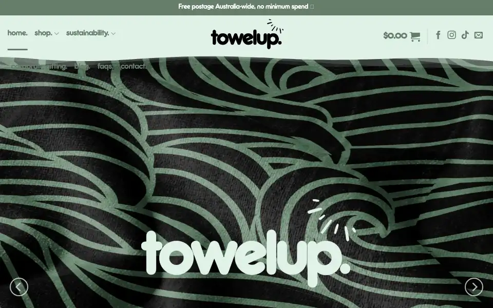 Screenshot of towelup.com.au