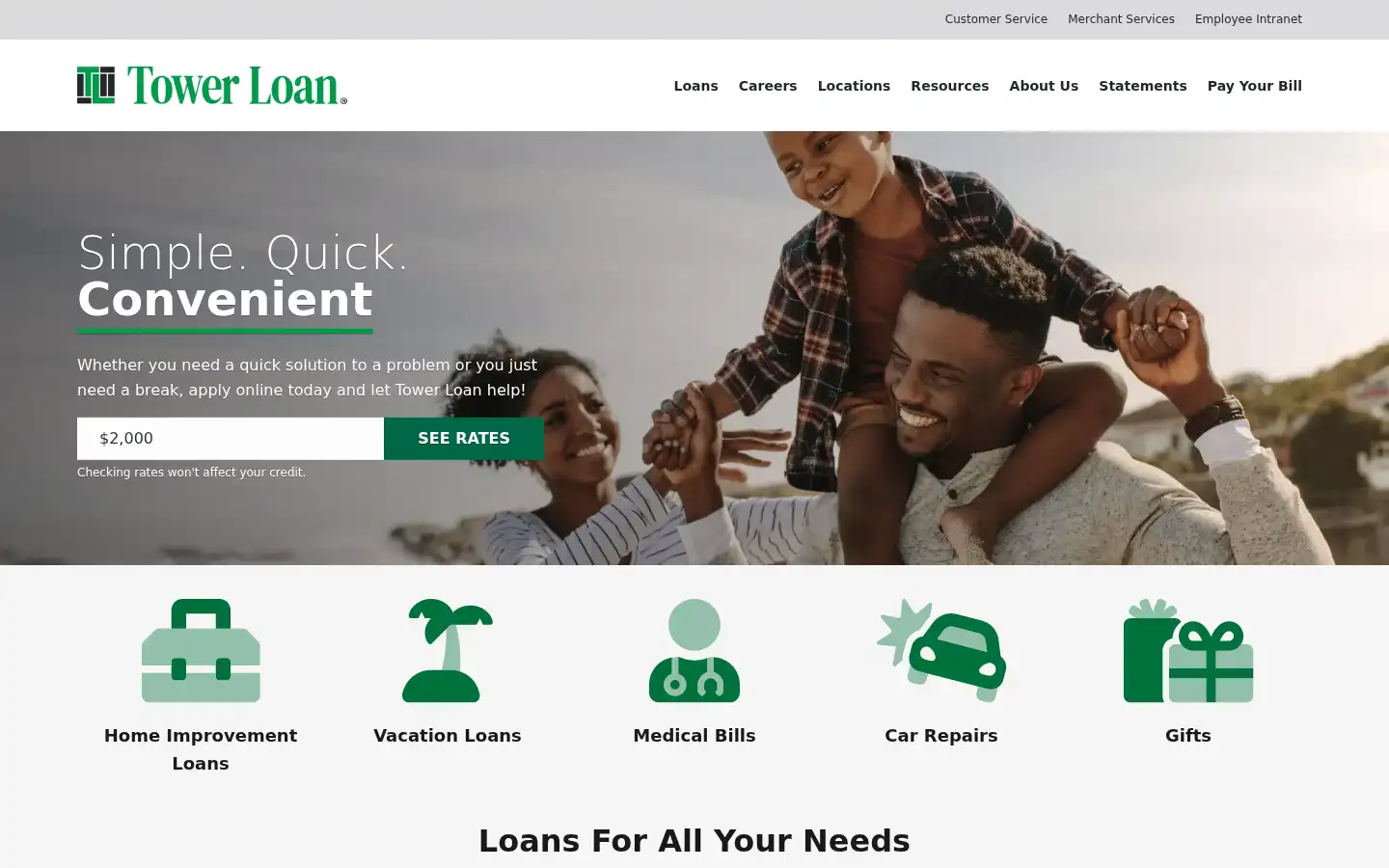 Screenshot of towerloan.com