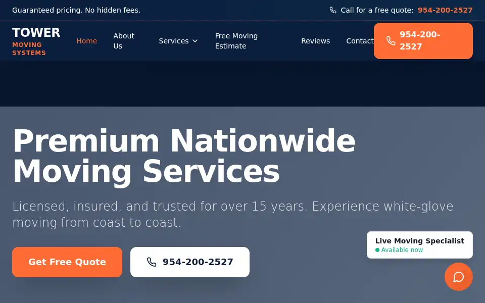 Screenshot of towermovingsystems.com