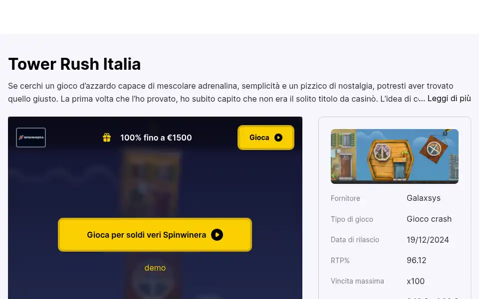 Screenshot of towerrush.it