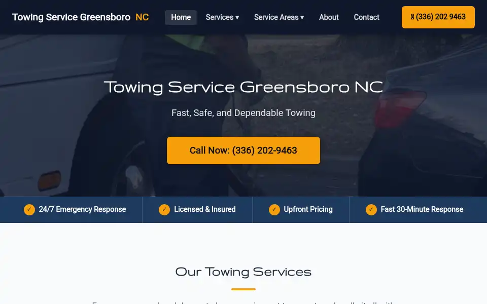 Screenshot of towingservicegreensboronc.com