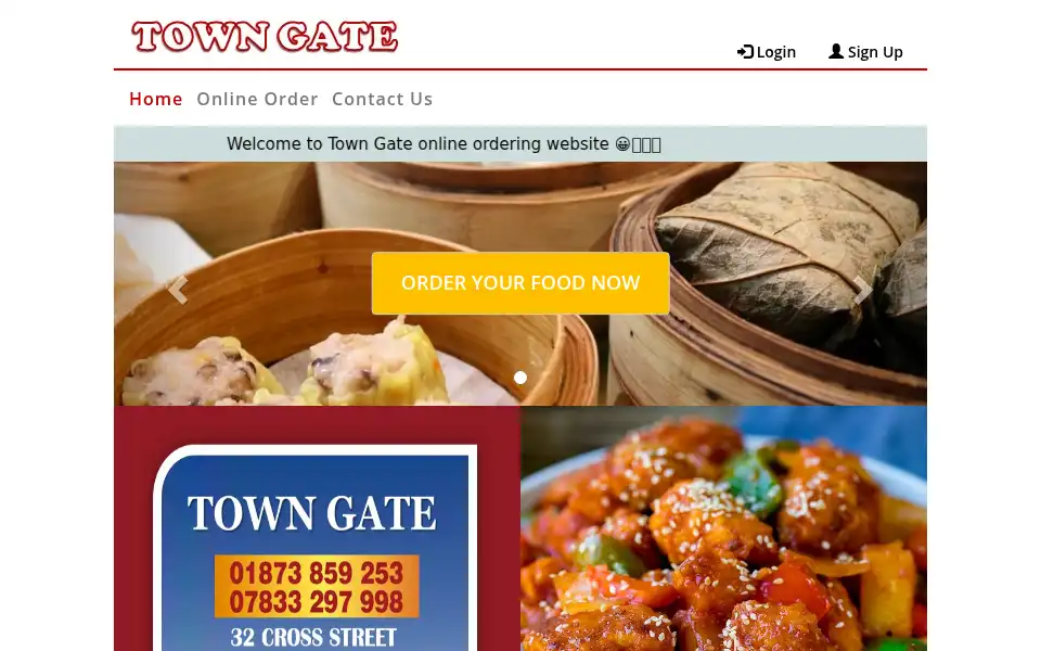 Screenshot of towngatetakeaway.co.uk