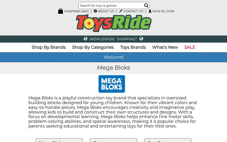 Screenshot of toysride.com