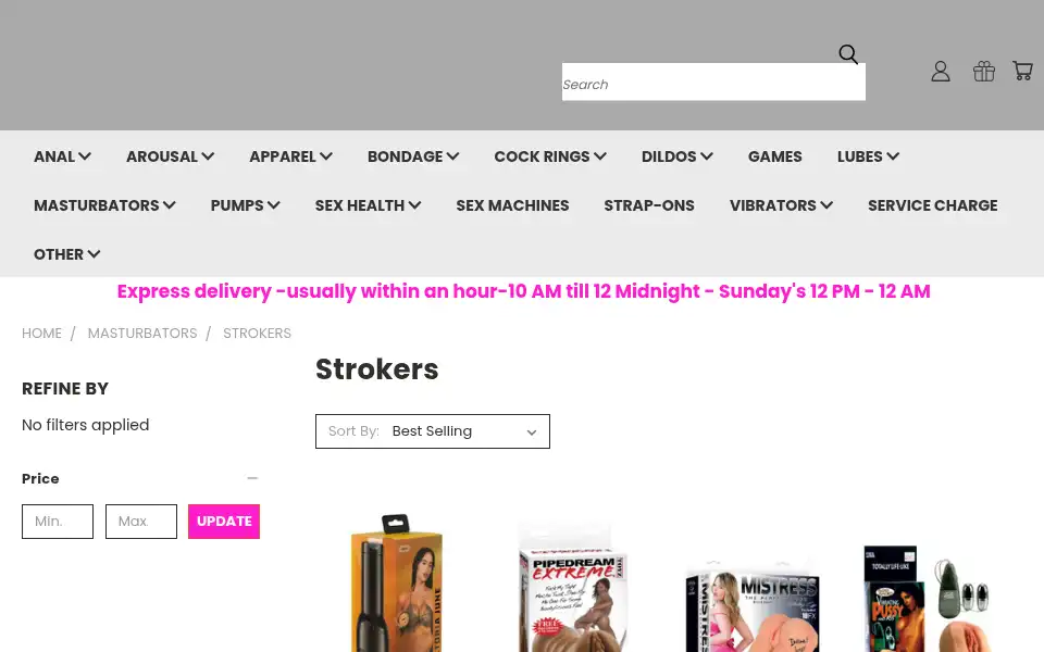 Screenshot of toystonight.com