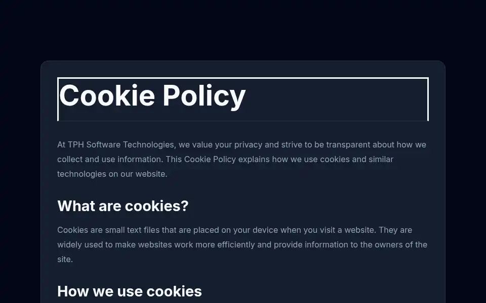 Screenshot of tphsoftwaretech.com