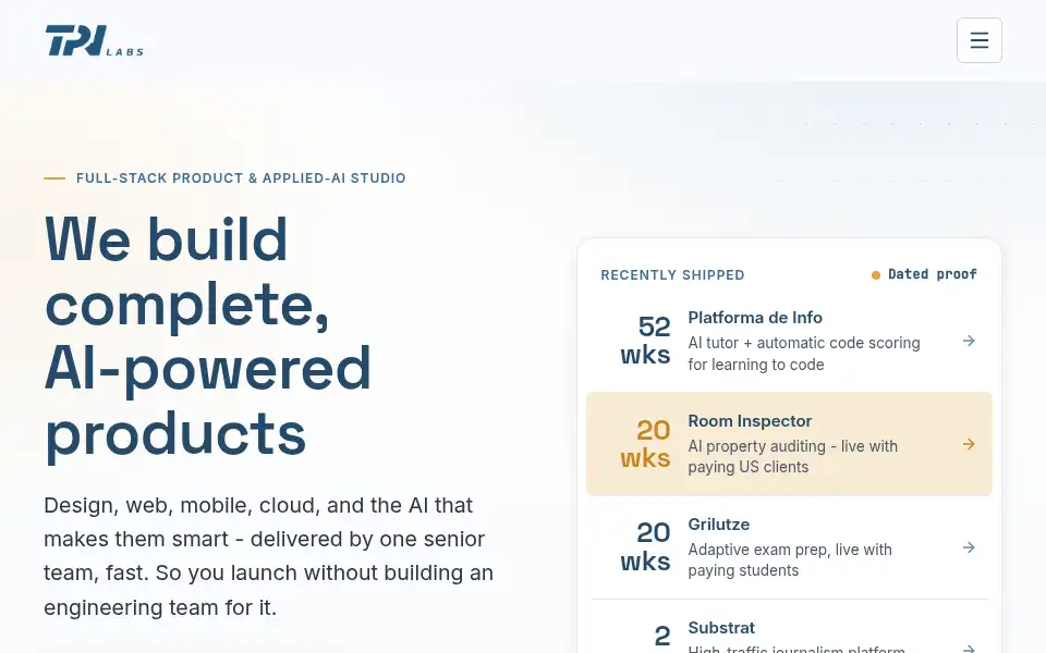 Screenshot of tpn-labs.com