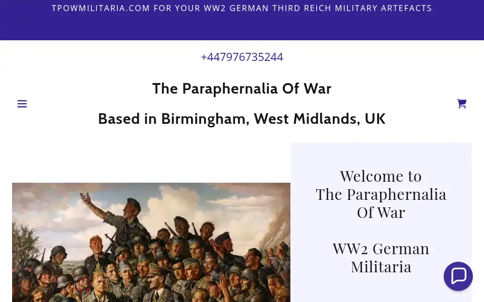 Screenshot of tpowmilitaria.com