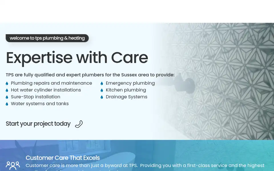 Screenshot of tpsplumbing.co.uk