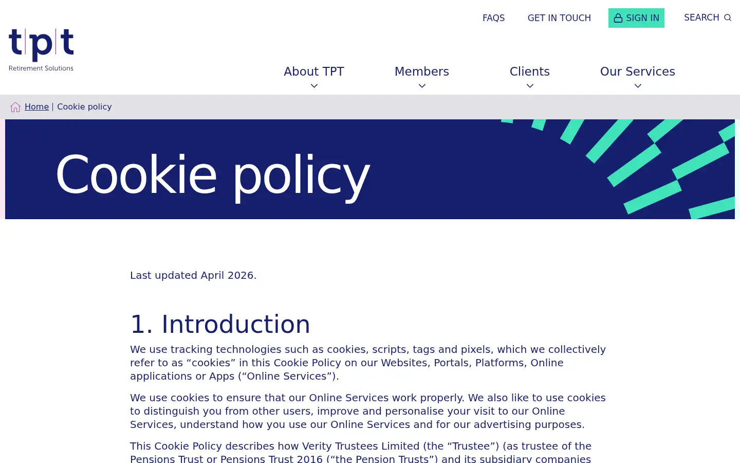 Screenshot of tpt.co.uk