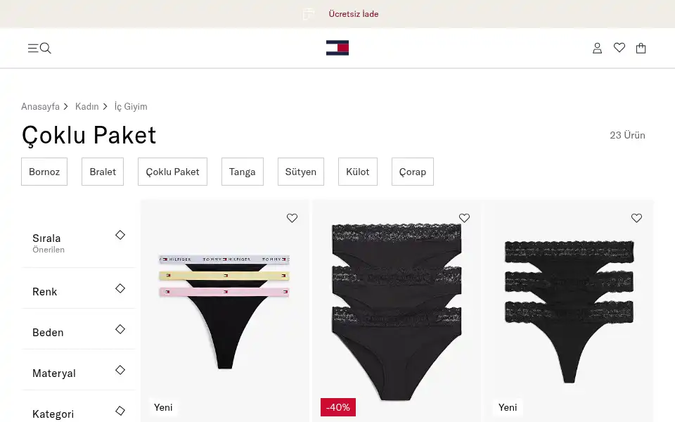 Screenshot of tr.tommy.com