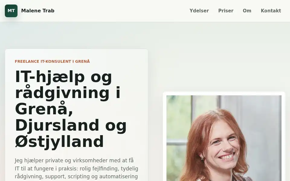 Screenshot of trab.dk