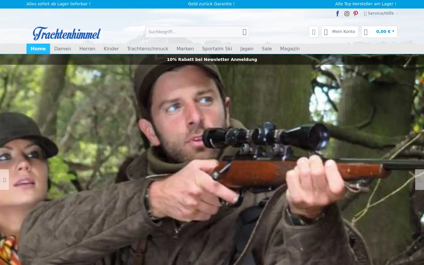 Screenshot of trachtenhimmel.de