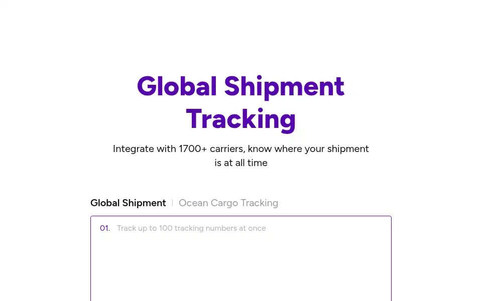 Screenshot of track123.com