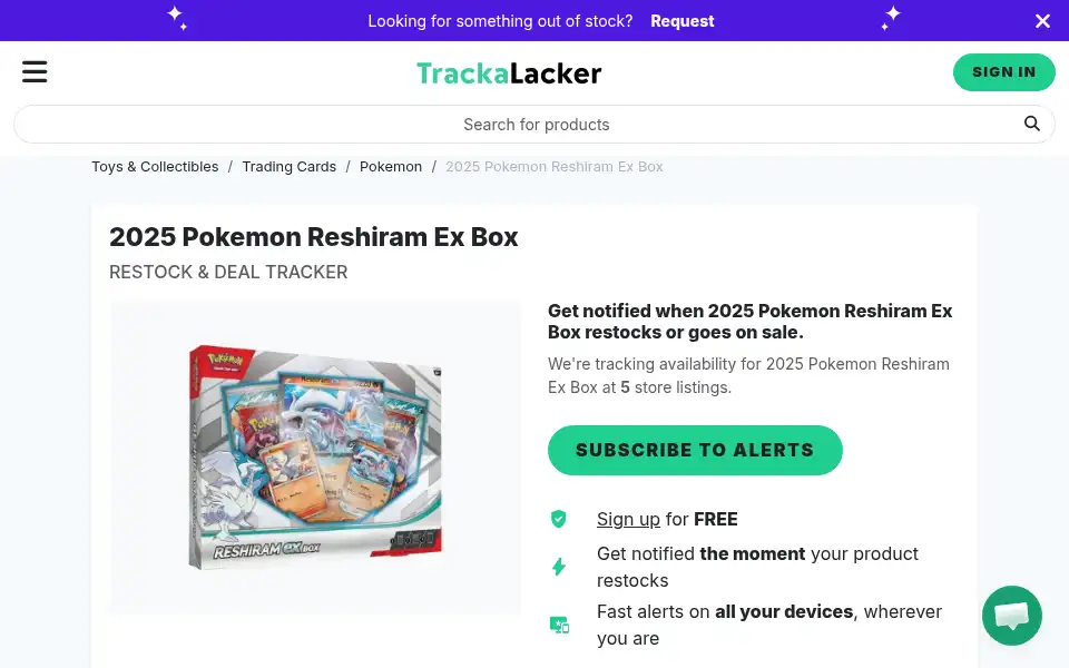 Screenshot of trackalacker.com