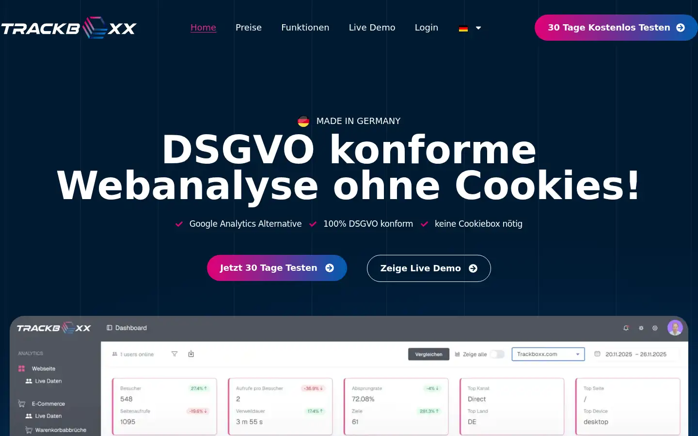 Screenshot of trackboxx.com