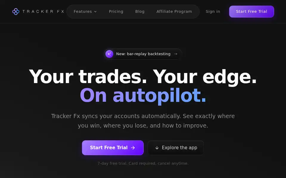 Screenshot of trackerfx.com