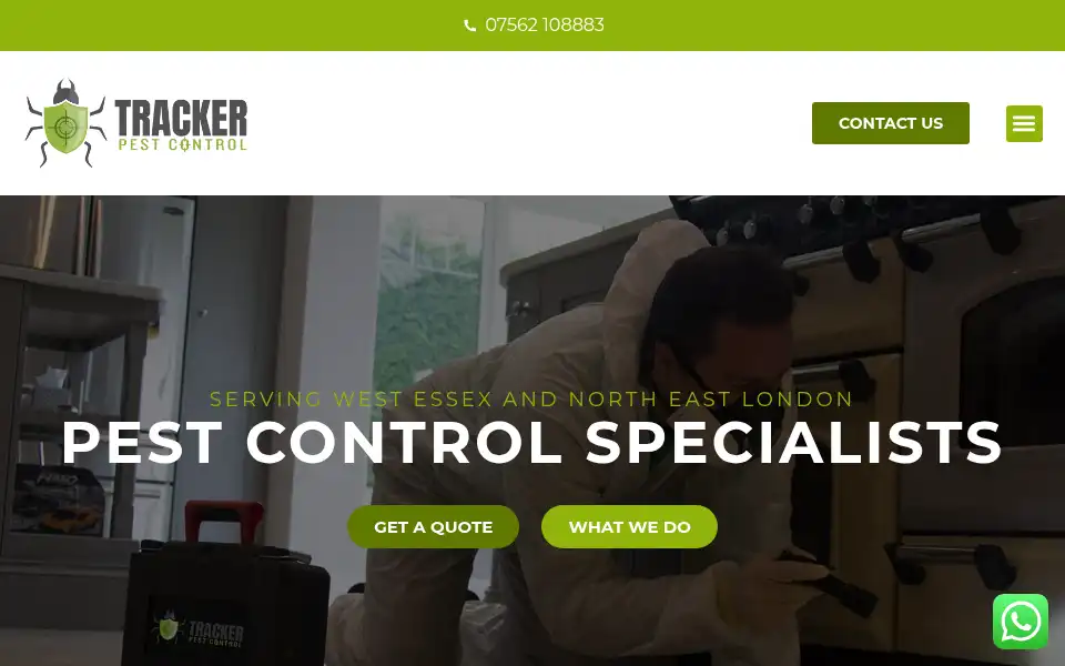 Screenshot of trackerpestcontrol.co.uk
