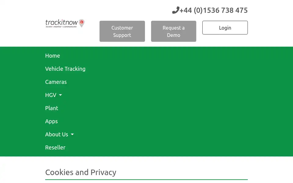 Screenshot of trackitnow.co.uk