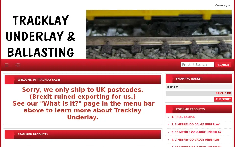 Screenshot of tracklay.co.uk