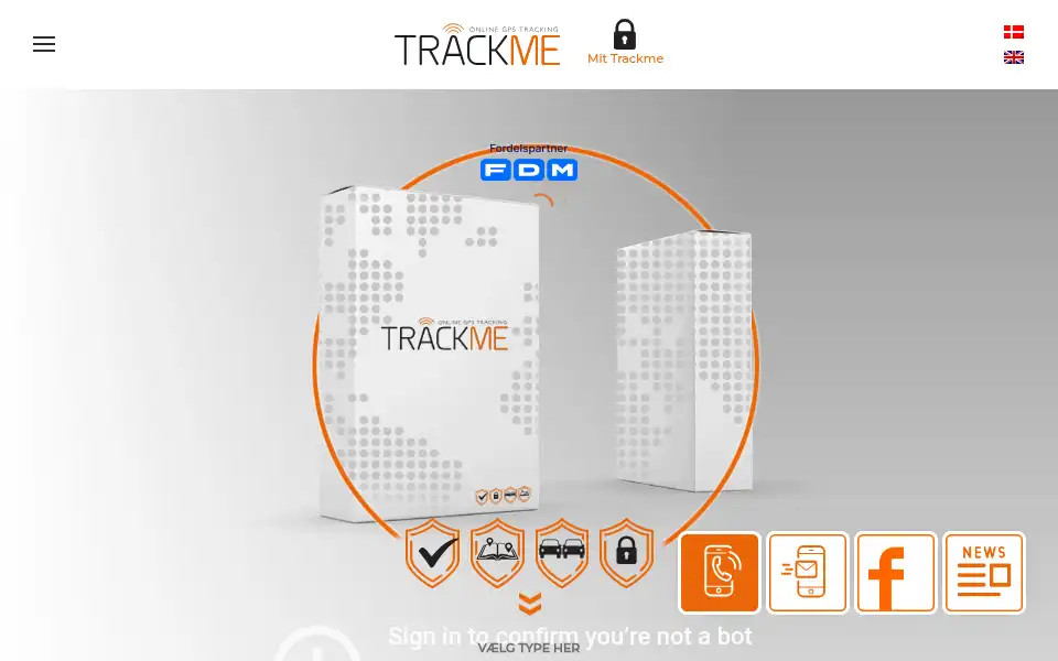 Screenshot of trackme.dk