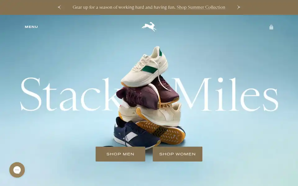 Screenshot of tracksmith.com