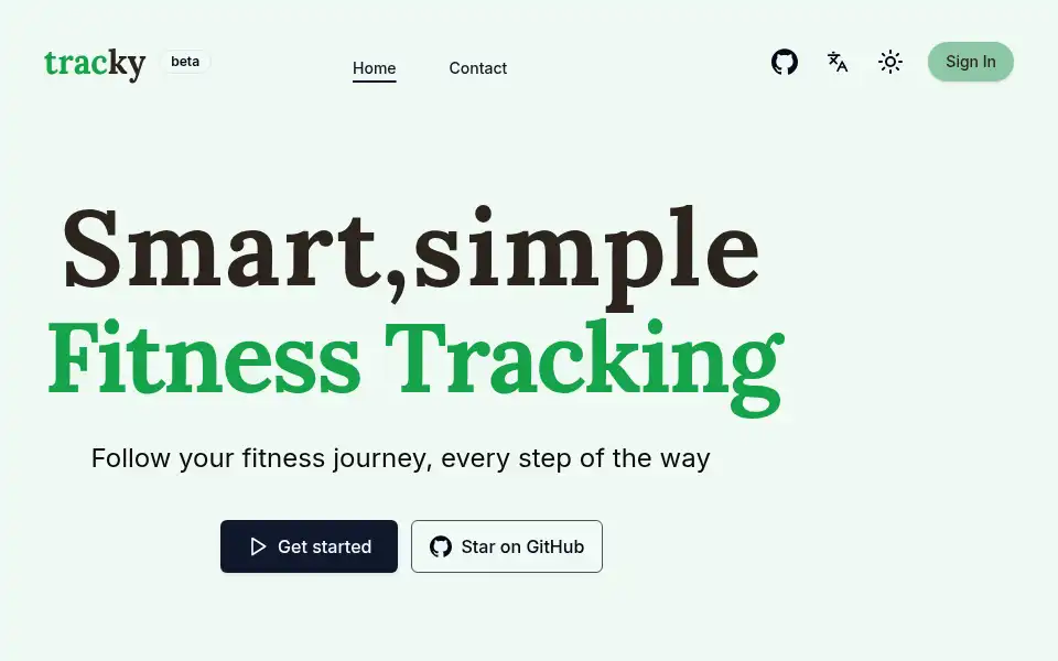 Screenshot of tracky.fit