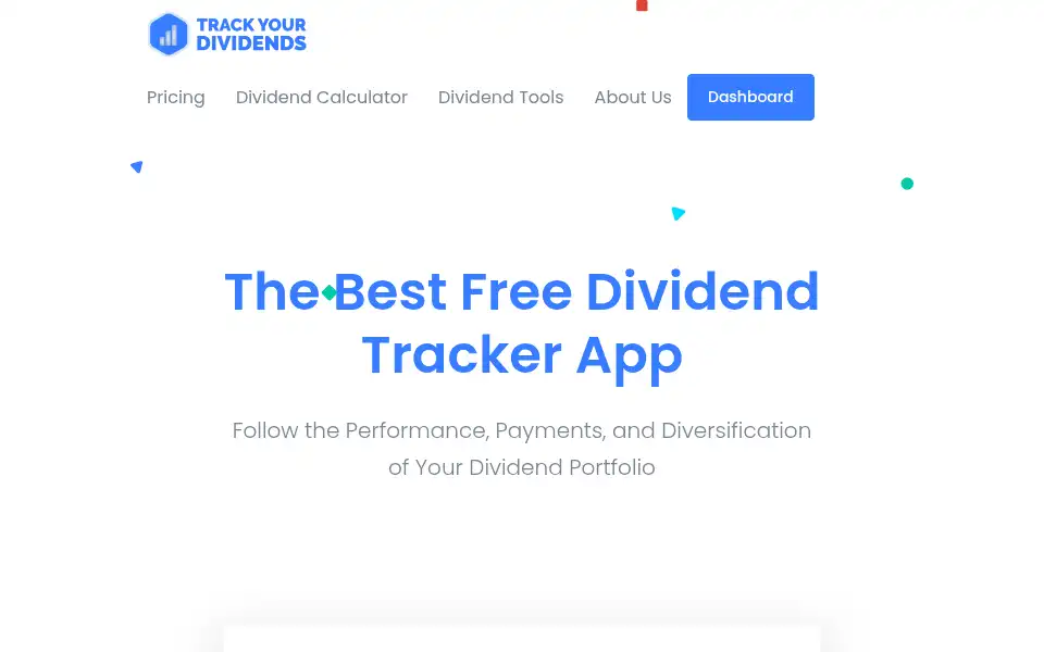Screenshot of trackyourdividends.com