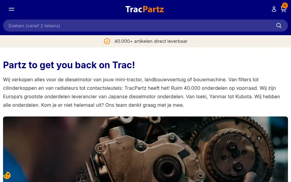Screenshot of tracpartz.nl