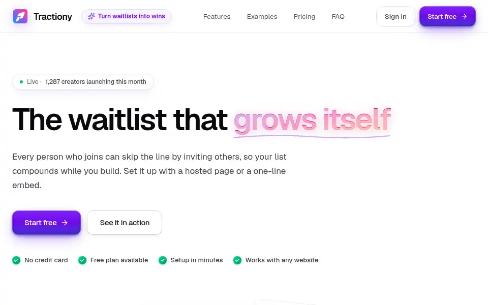 Screenshot of tractiony.com
